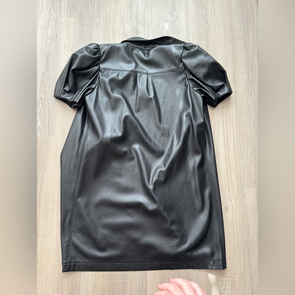 Alice + Olivia Black Mini Faux Leather Dress - Picture 2 of 7